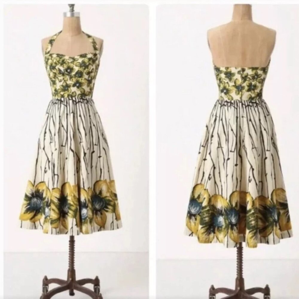 Anthropologie - Girl From Savoy Halter Hawaiian Pin-Up Dress